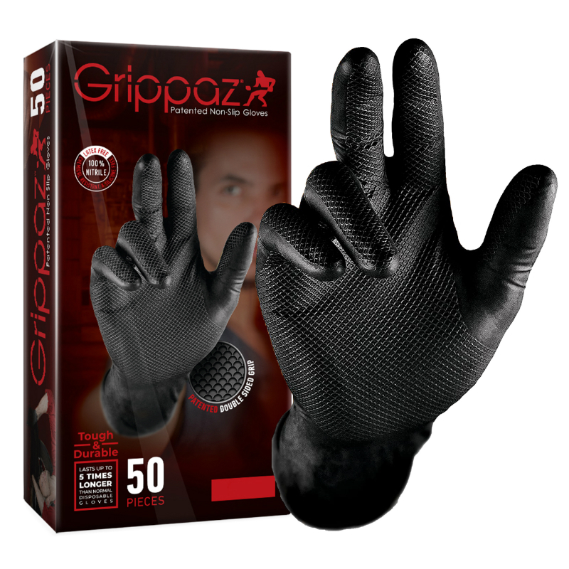 Gants d'atelier P2R NITRILE ECAILLES POISSON RESISTANT AUX PRODUITS CHIMIQUES HUILES,A ESSENCE T11 XXL BOITE 50
