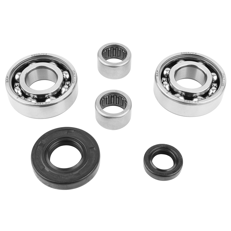Kit roulement de boîte de vitesse P2R CAGE AIGUILLES 50 SKF 2x6203 C4 2 x HK1412 2 SPI 12x20x5 - 17x35x7