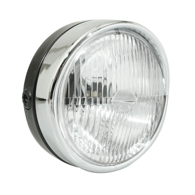 Phare avant P2R PROJECTEUR INTERRUPTEUR DIAM 140mm CASQUETTE CHROME BA20D UNIVERSEL