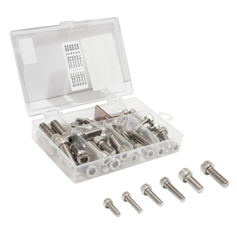 Kit Visserie Moto P2R VIS CHC 6 PANS CREUX M5 x 15 mm - M5 20 mm - M6 x20 mm - M6 25mm - M8 20mm - M8 25mm BOITE 60 PIECES