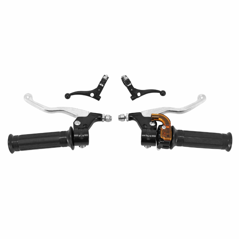 Kit poignée de guidon et levier P2R TARGA MINI METAL - PLASTIQUE - CHROME
