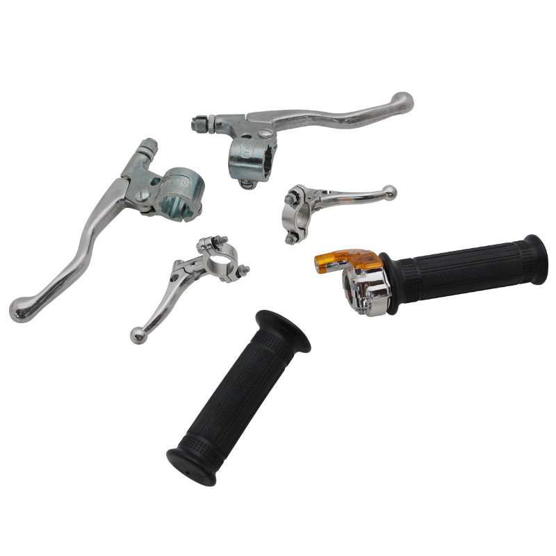 Kit poignée de guidon et levier P2R TARGA MINI METAL CHROME
