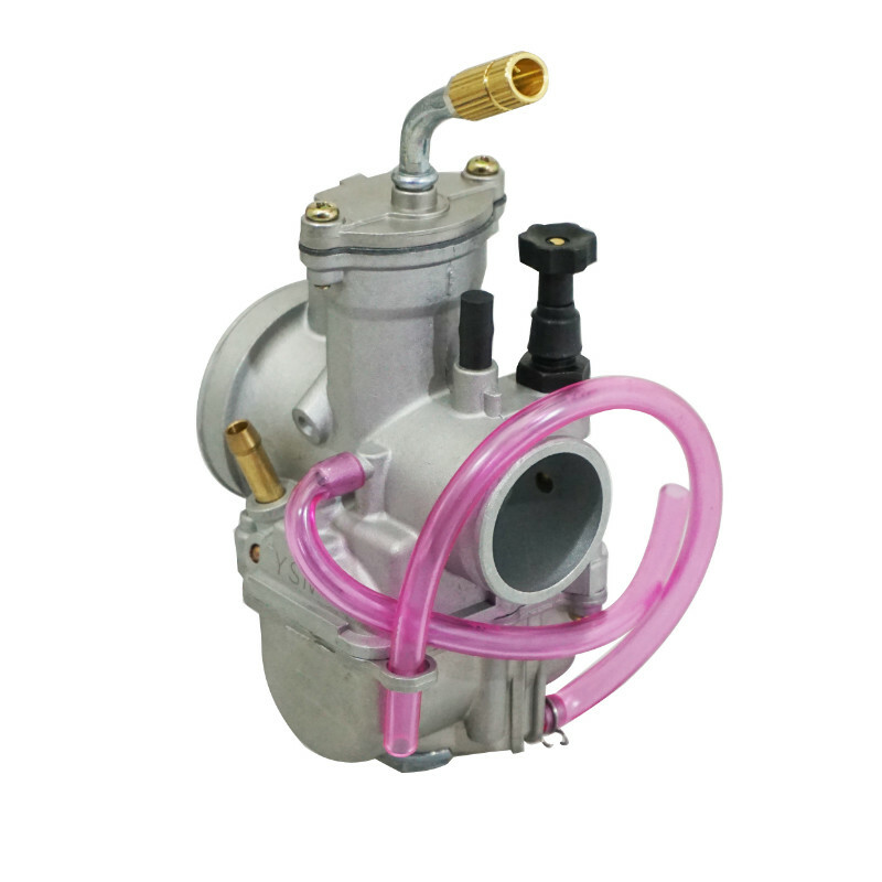 Carburateur P2R CARBURATEUR TYPE PWK 28 SILVER A BOISSEAU PLAT ENTRE AIR POLI AVEC COUDE TOURNANT -QUALITE PREMIUM- -P2R-