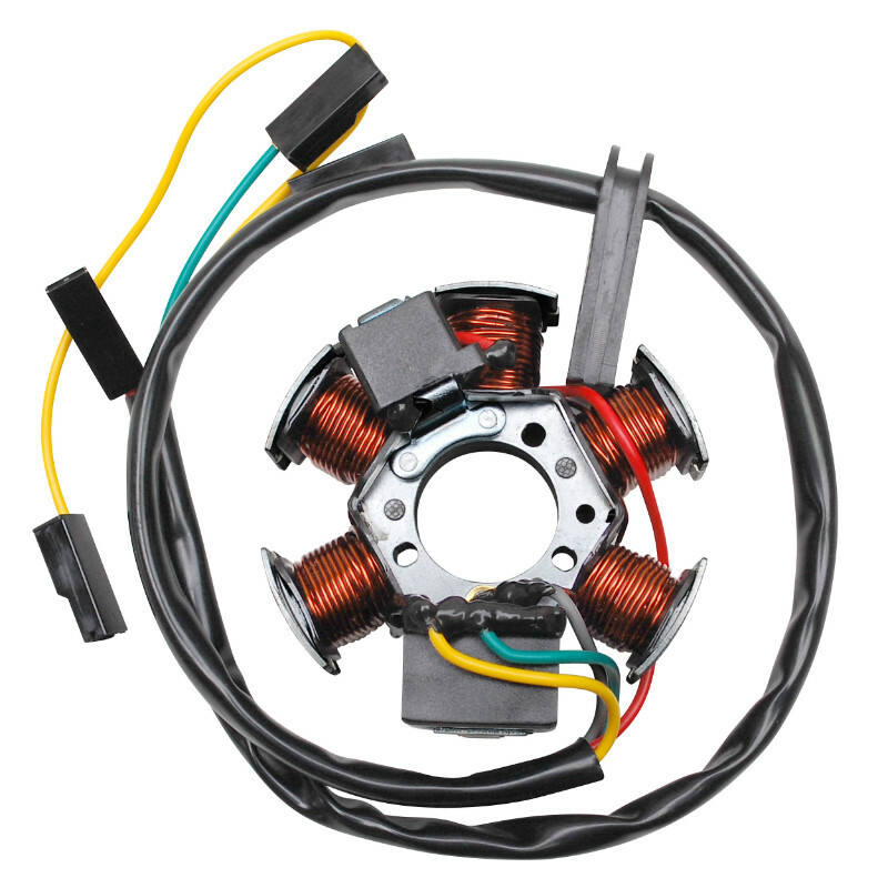Stator d'allumage P2R STATOR ALLUMAGE 50 A BOITE ADAPTABLE DERBI 50 SENDA, GPR - GILERA 50 SMT, RCR (80W AVEC CAPTEUR ET SANS PLATINE) -P2R-