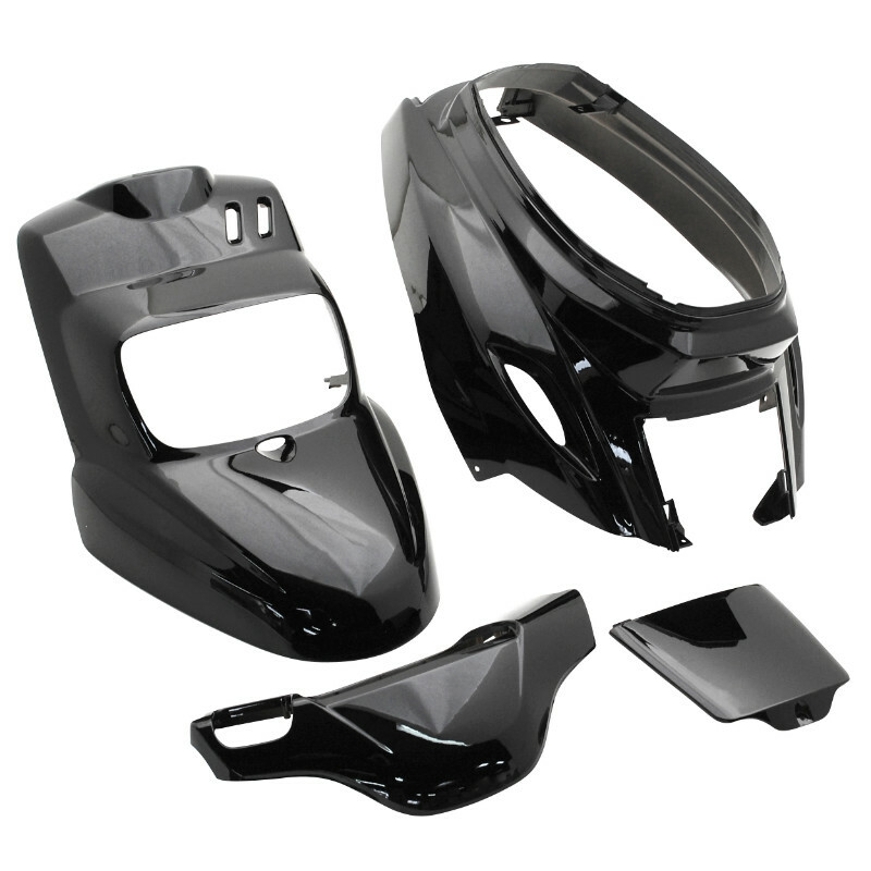Kit carénage P2R CARROSSERIE-CARENAGE SCOOT ADAPTABLE MBK 50 BOOSTER 2004+-YAMAHA 50 BWS 2004+ NOIR BRILLANT (KIT 4 PIECES) -P2R-