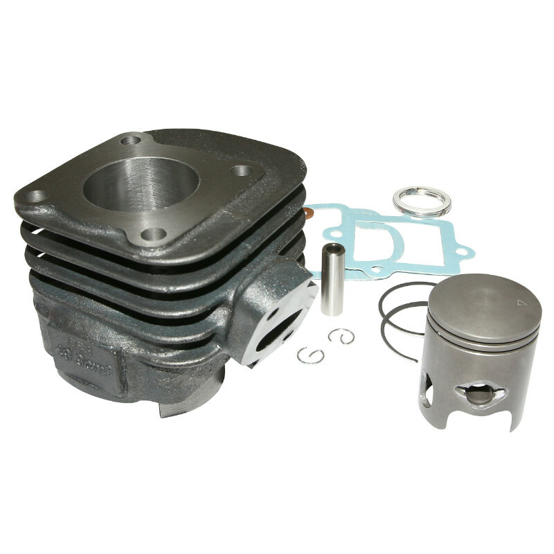 Kit cylindre-piston P2R CYLINDRE SCOOT ADAPTABLE MBK 50 OVETTO 2T, MACH G-YAMAHA 50 NEOS 2T, JOG-APRILIA 50 SR-MALAGUTI 50 F10 -P2R FONTE AVEC PISTON GR
