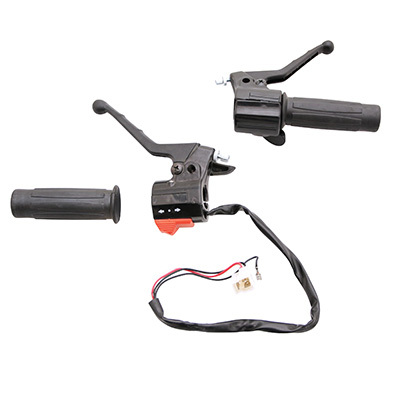 Poignée de gaz P2R POIGNEE DE GAZ-FREIN CYCLO ADAPTABLE PEUGEOT 103 MVL-SP ANCIEN MODELE AVEC COMMODO KLAXON ET CLIGNOTANT (PAIRE) -P2R-