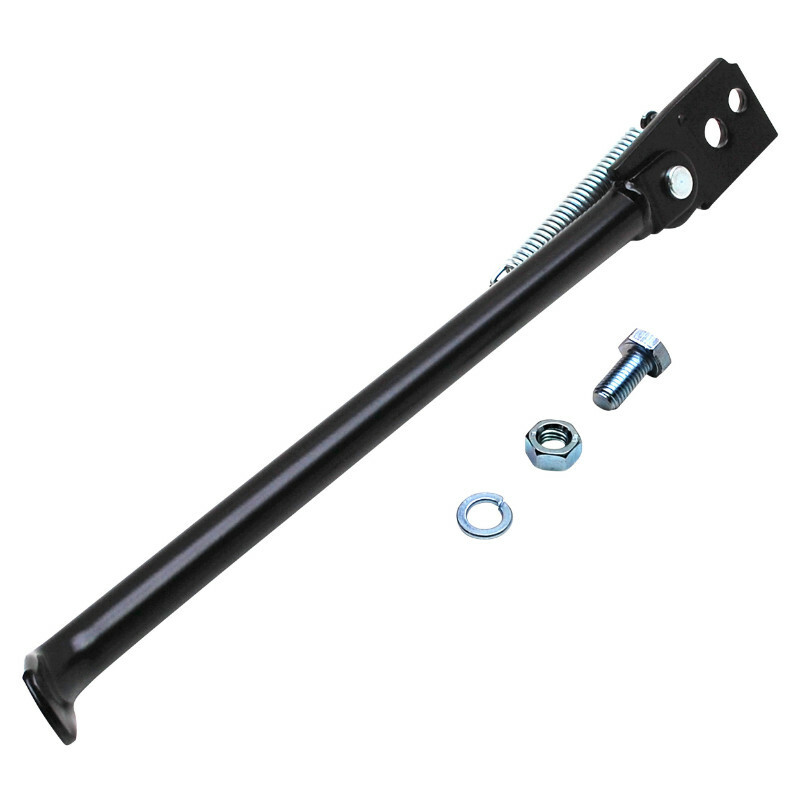 Béquille latérale P2R BEQUILLE 50 A BOITE LATERALE ADAPTABLE DERBI 50 SENDA DRD, RACING R NOIR (360mm) -P2R-