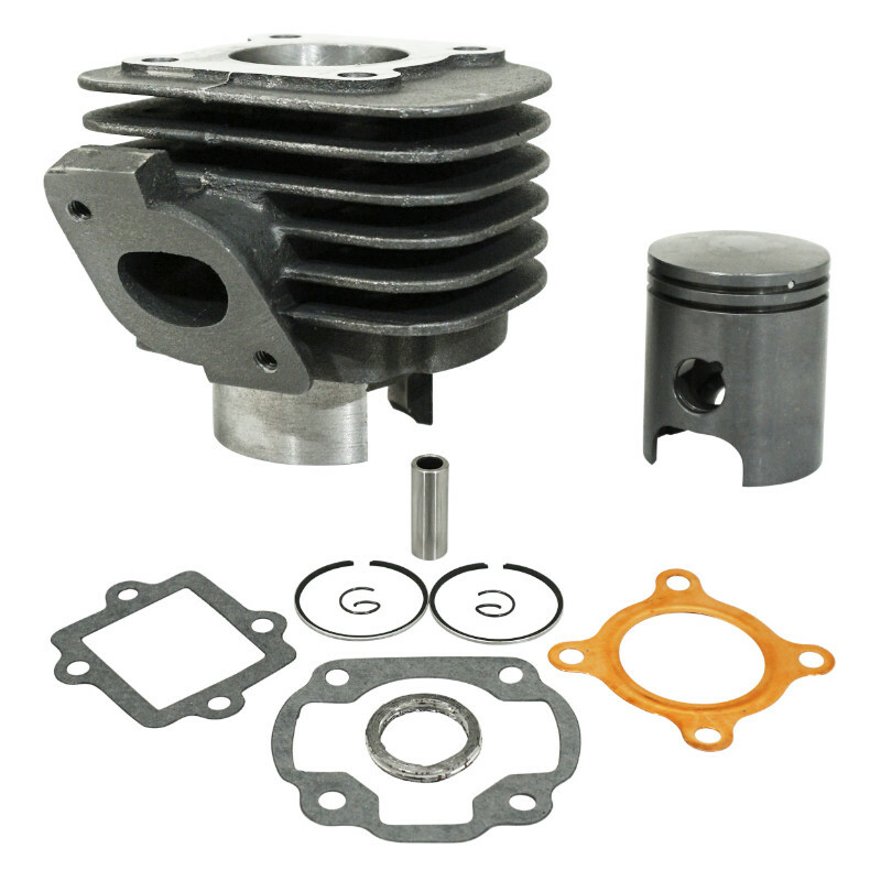 Cylindre P2R CYLINDRE SCOOT ADAPTABLE CPI 50 EURO 3 - KEEWAY 50 RY6, RY8, MATRIX, HURRICANE 2T (BRIDE ECHAPPEMENT 93°) (AXE DE PISTON DIAM 12