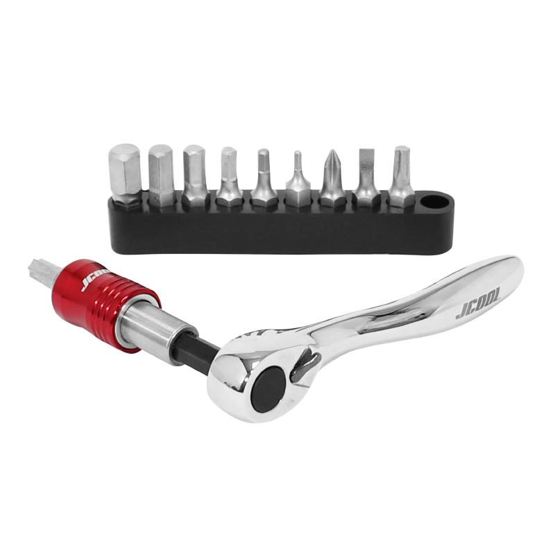Clé à cliquet P2R MINI CLIQUET EMBOUT TORX,6 PANS,CRUCIFORME PLAT LIVRE DANS UN ETUI POCHE