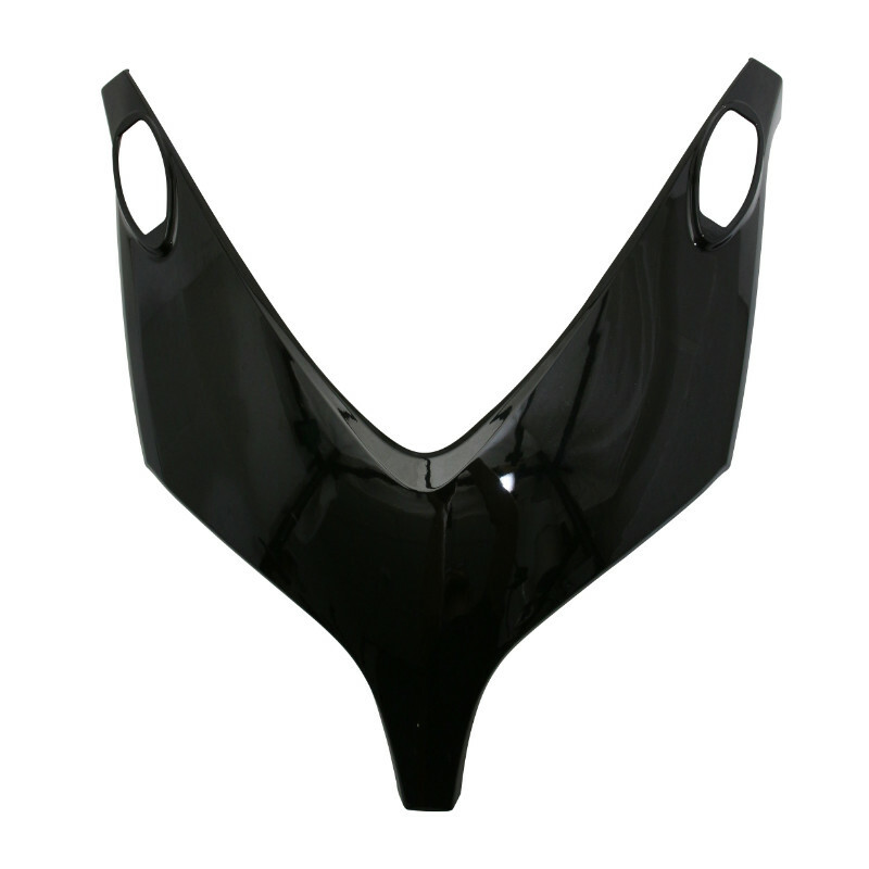 Tablier de carénage avant P2R CARENAGE-DESSUS DE TABLIER AV MAXISCOOTER ADAPTABLE YAMAHA 500 TMAX 2001+2007 NOIR BRILLANT (PARTIE SUPERIEURE) -P2R-