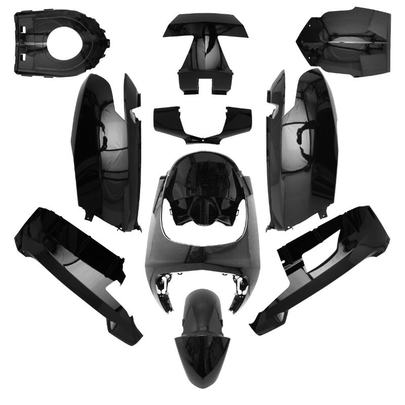 Kit carénage P2R CARROSSERIE-CARENAGE SCOOT ADAPTABLE PEUGEOT 50 VIVACITY 3 2008+ NOIR BRILLANT (KIT 10 PIECES) -P2R-