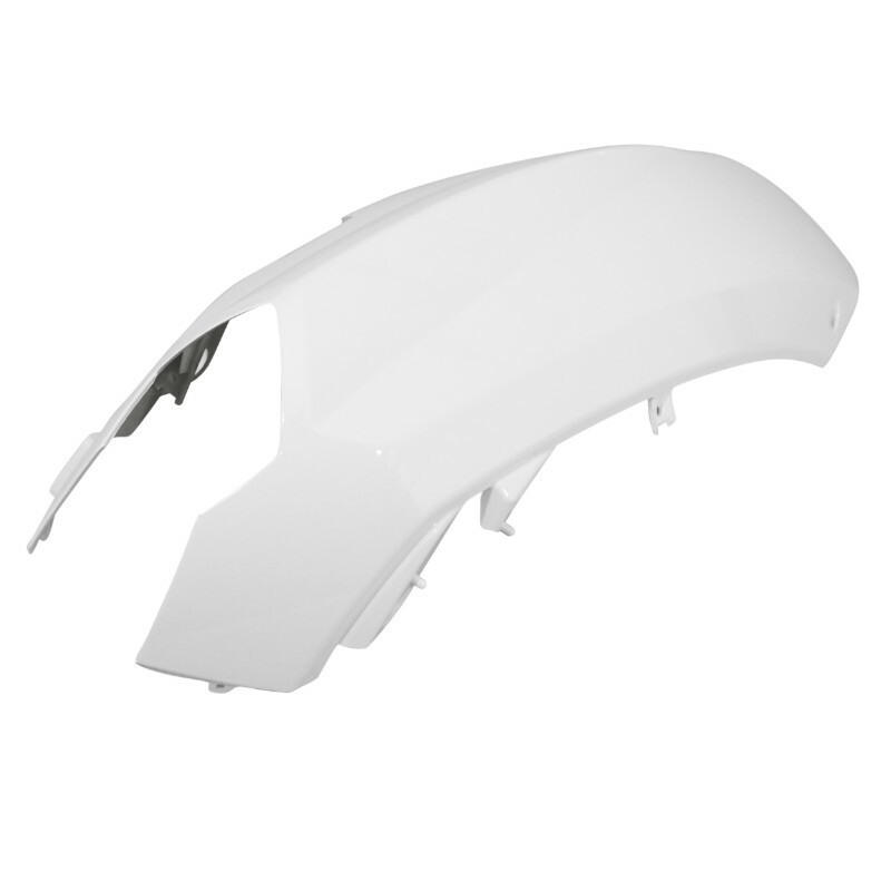 Coque arrière P2R CARENAGE-COQUE AR SCOOT ADAPTABLE PEUGEOT 50 KISBEE 2T ET 4T TOUS MODELES (NOUVEAU 2018+ + ANCIEN MODELE 2010+2017) BLANC BRILLA