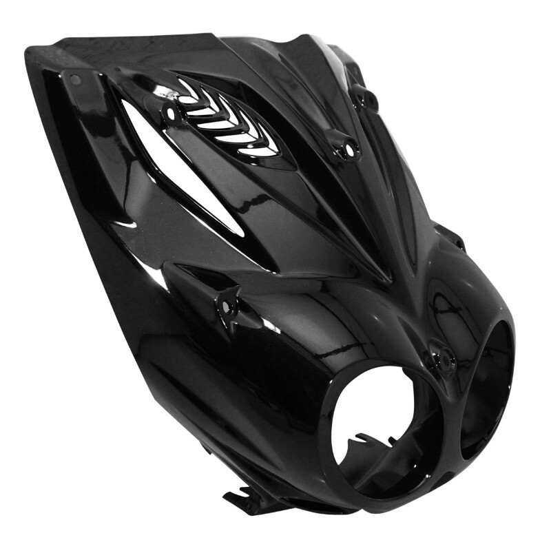 Tablier de carénage avant P2R CARENAGE-TABLIER AV SCOOT ADAPTABLE MBK 50 STUNT-YAMAHA 50 SLIDER NOIR BRILLANT (PARTIE OPTIQUE) -P2R-