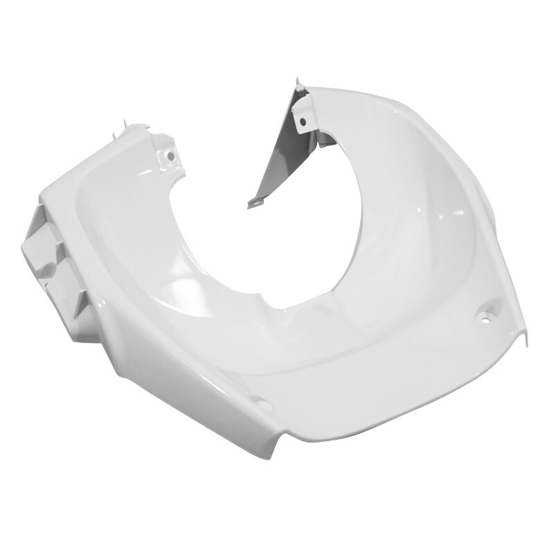 Tablier de carénage avant P2R CARENAGE-DESSOUS TABLIER AV SCOOT ADAPTABLE MBK 50 STUNT-YAMAHA 50 SLIDER BLANC BRILLANT (PARE BOUE) -P2R-