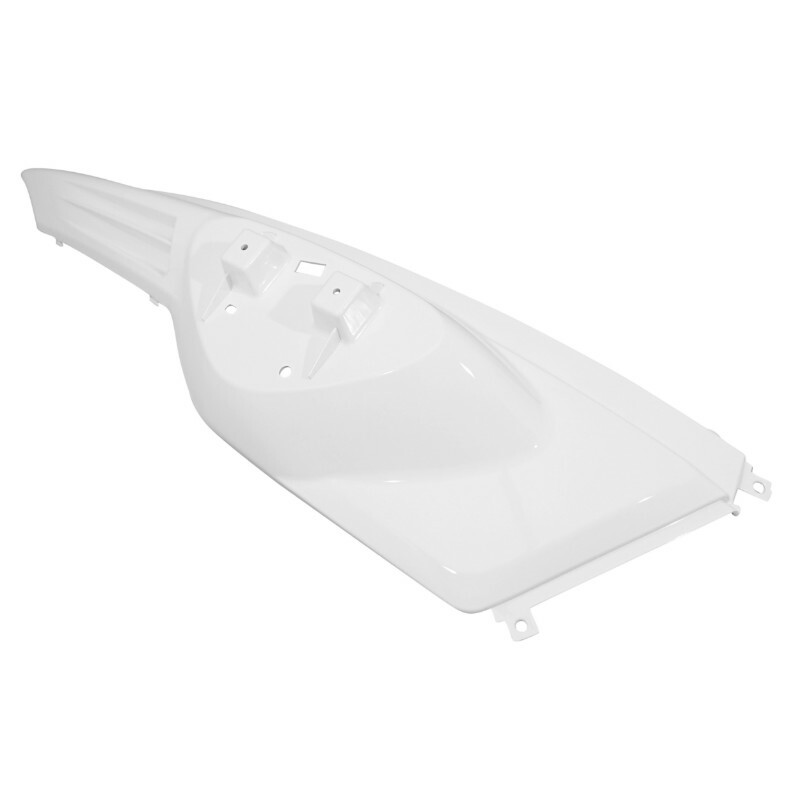 Coque arrière P2R CARENAGE-COQUE AR SCOOT ADAPTABLE MBK 50 STUNT-YAMAHA 50 SLIDER BLANC BRILLANT DROIT -P2R-