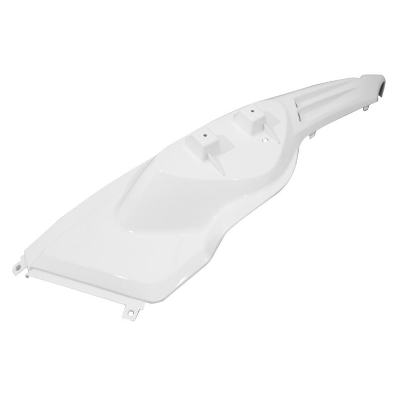 Coque arrière P2R CARENAGE-COQUE AR SCOOT ADAPTABLE MBK 50 STUNT-YAMAHA 50 SLIDER BLANC BRILLANT GAUCHE -P2R-