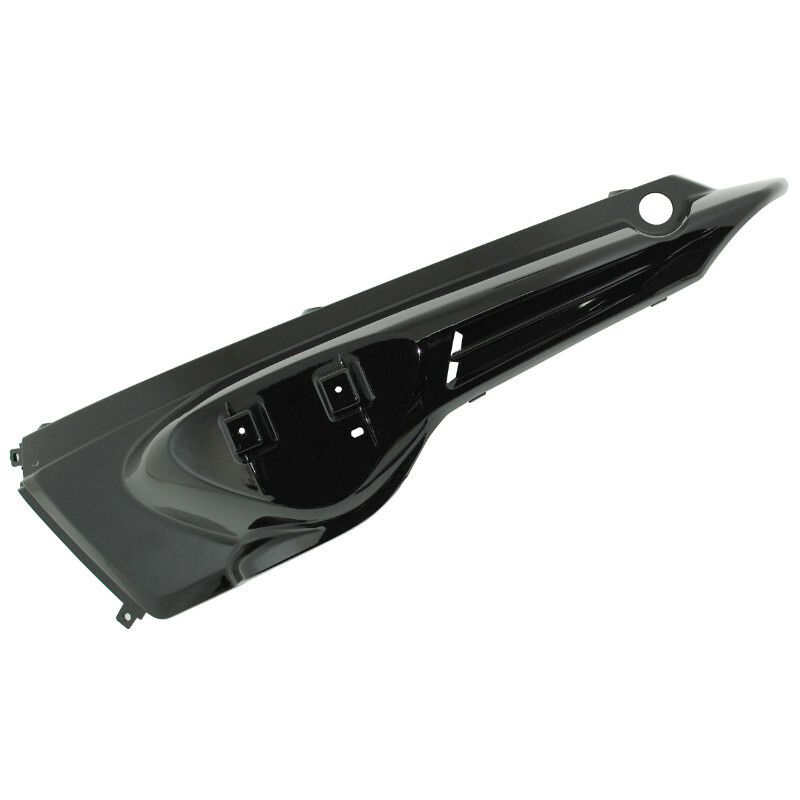 Coque arrière P2R CARENAGE-COQUE AR SCOOT ADAPTABLE MBK 50 STUNT-YAMAHA 50 SLIDER NOIR BRILLANT GAUCHE -P2R-