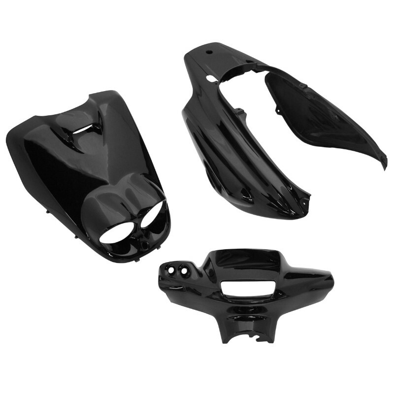 Kit carénage P2R CARROSSERIE-CARENAGE SCOOT ADAPTABLE MBK 50 BOOSTER NG, ROCKET ANCIEN MODELE-YAMAHA 50 BWS BUMP, SPY ANCIEN MODELE NOIR BRILLANT