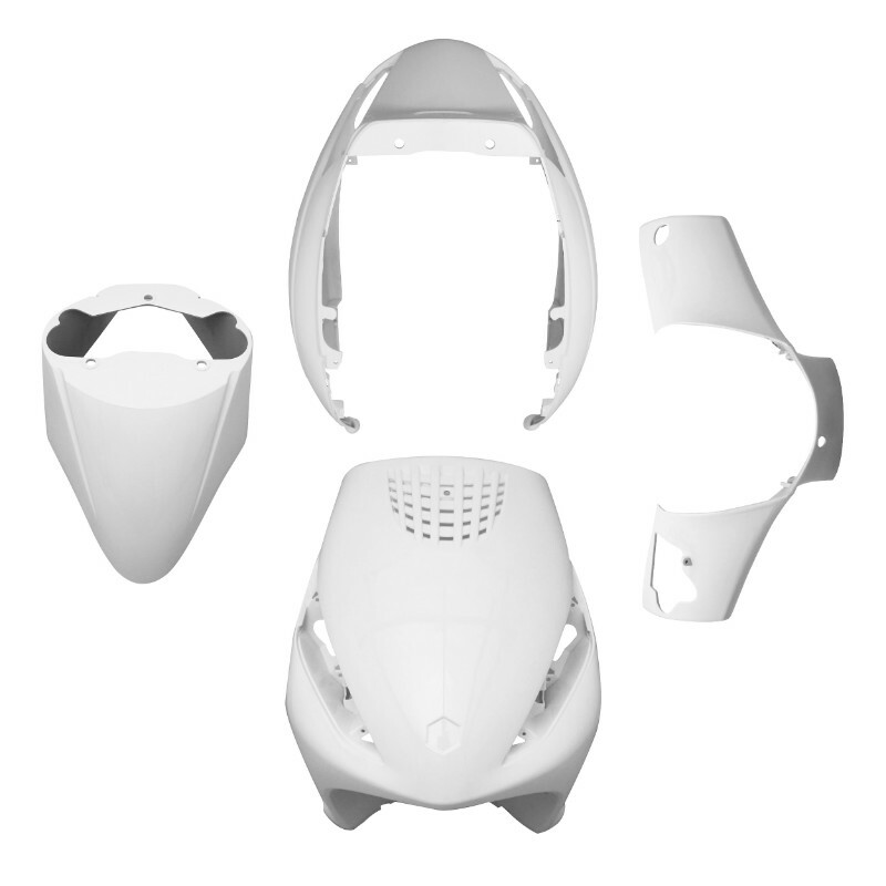 Kit carénage P2R CARROSSERIE-CARENAGE SCOOT ADAPTABLE PIAGGIO 50 ZIP 2000+ BLANC BRILLANT (KIT 4 PIECES) -P2R-