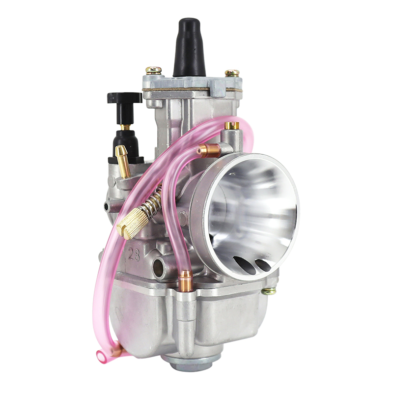 Carburateur P2R CARBURATEUR TYPE PWK 28 SILVER A BOISSEAU PLAT AVEC POWER JET + STARTER TIRETTE -P2R-