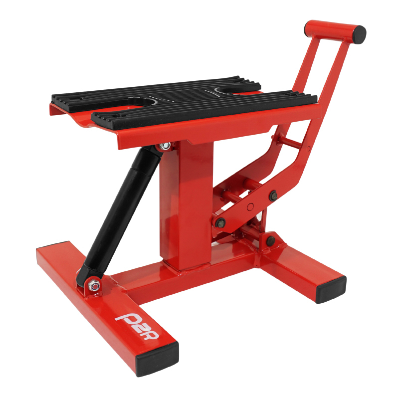 Lève moto P2R LEVE - PONT CROSS STAND A PEDALE HYDRAULIQUE REGLAGE 4 NIVEAUX HAUTEUR 75 - 135 250 - 460 mm