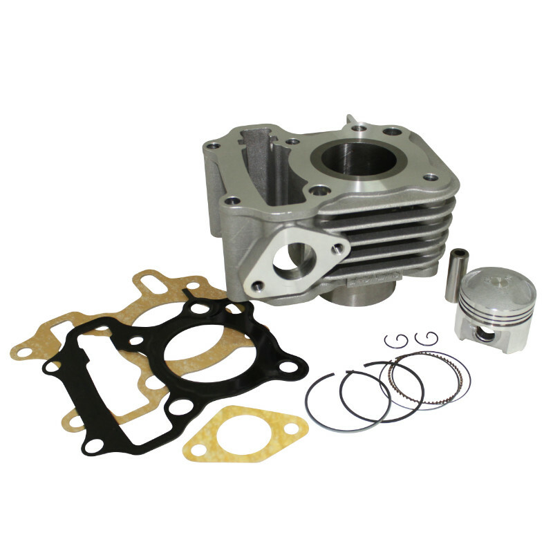 Kit cylindre-piston P2R CYLINDRE SCOOT ADAPTABLE PEUGEOT 50 TWEET 4T, VIVACITY 4T, SPEEDFIGHT 3 4T-SYM 50 MIO 4T, ORBIT 4T (DIAM 37mm - AXE DE PISTON 10