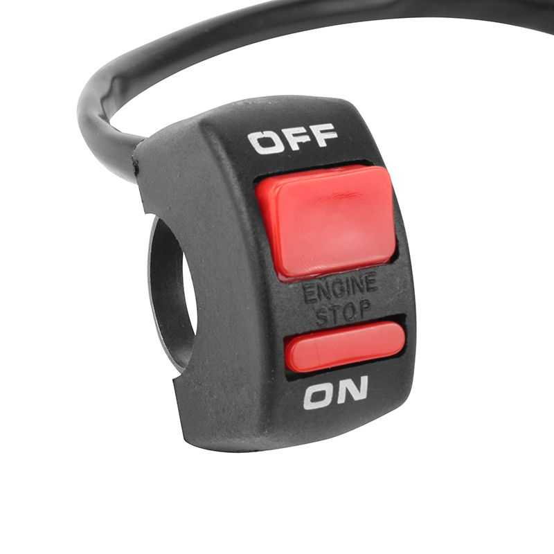 Commodo électrique P2R COMMODO - COMMUTATEUR COUPE CONTACT OFF ROAD UNIVERSEL ON GAUCHE - DROITE 2 FILS DIAM 22 mm