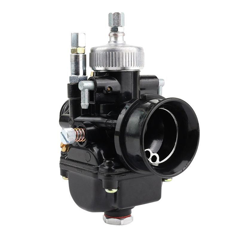 Carburateur P2R CARBURATEUR 50 A BOITE P2R TYPE PHBG RACING NOIR MONTAGE SOUPLE DIAM 17 mm AVEC DEPRESSION + GRAISSAGE + CUVE ALU + RACCORD DE P