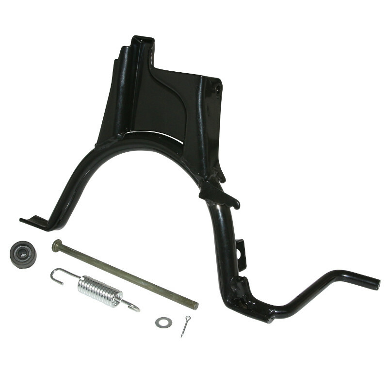 Béquille latérale P2R BEQUILLE SCOOT CENTRALE 10'' ADAPTABLE MBK 50 BOOSTER 2004+, ROCKET, NG-YAMAHA 50 BWS 2004+, BUMP, SPY NOIR -P2R-