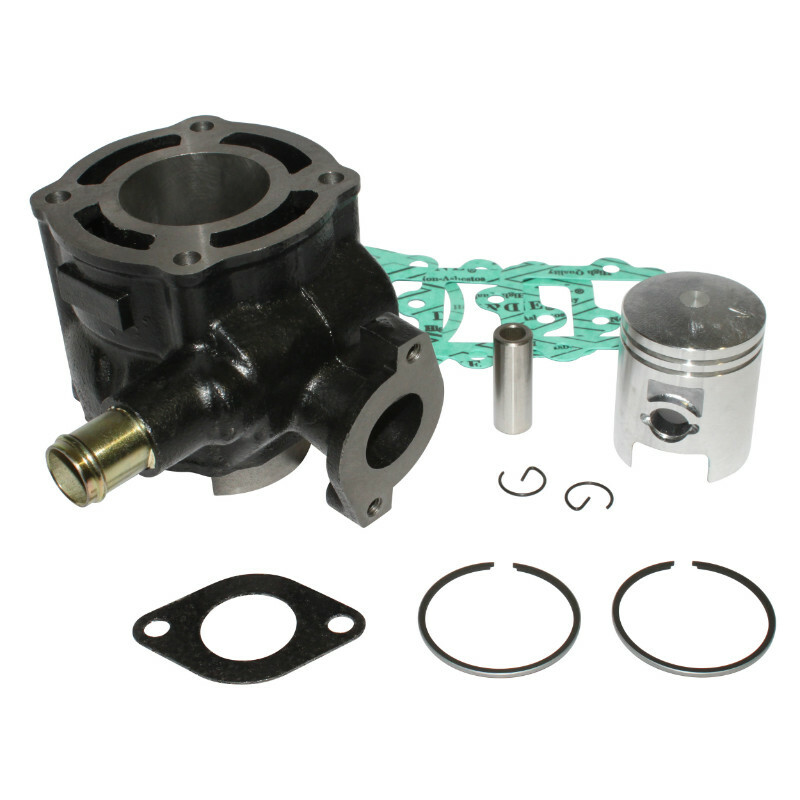 Kit cylindre-piston P2R CYLINDRE SCOOT ADAPTABLE SUZUKI 50 KATANA LIQUIDE-APRILIA 50 SR 2002+2004 LIQUIDE (MOTEUR MORINI) -P2R FONTE PREMIUM-