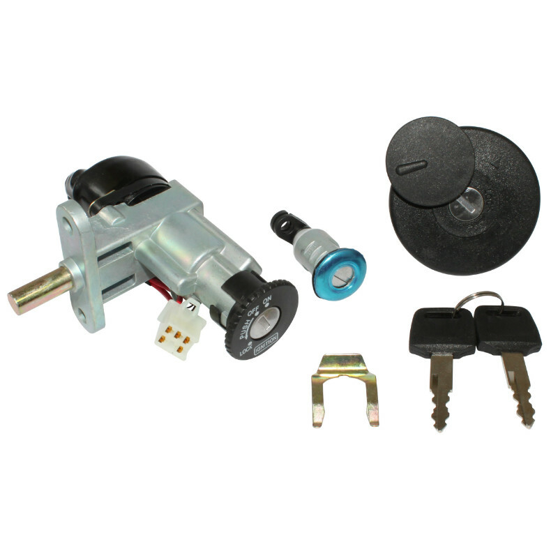 Neiman P2R CONTACTEUR A CLE SCOOT ADAPTABLE KEEWAY 50 FOCUS-CPI 50 ARAGON-SCOOT 50 CHINOIS BJ08, RY8 (AVEC SERRURE DE SELLE + BOUCHON ESSEN