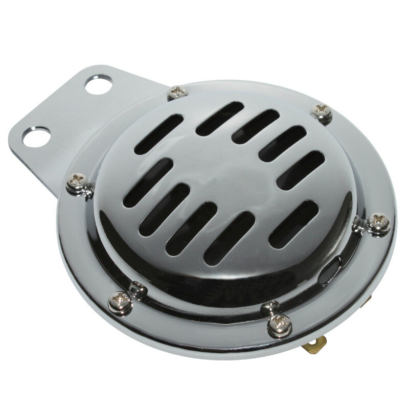 Klaxon P2R AVERTISSEUR - KLAXON DC 12V ACIER CHROME 105DB DIAM 100 mm