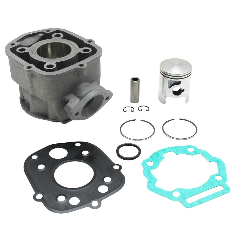Kit cylindre-piston P2R CYLINDRE 50 A BOITE ADAPTABLE DERBI 50 SENDA 2006+, GPR 2006+-GILERA 50 SMT 2006+, RCR 2006+ (MOTEUR PIAGGIO EURO 3) -P2R ALU NI