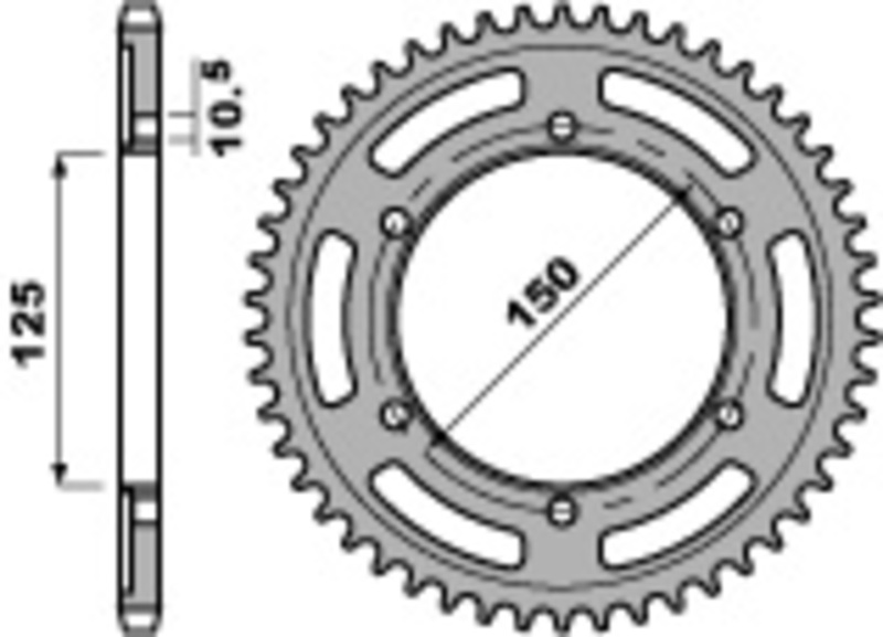 Couronne PBR acier C45 standard 4454 - 525