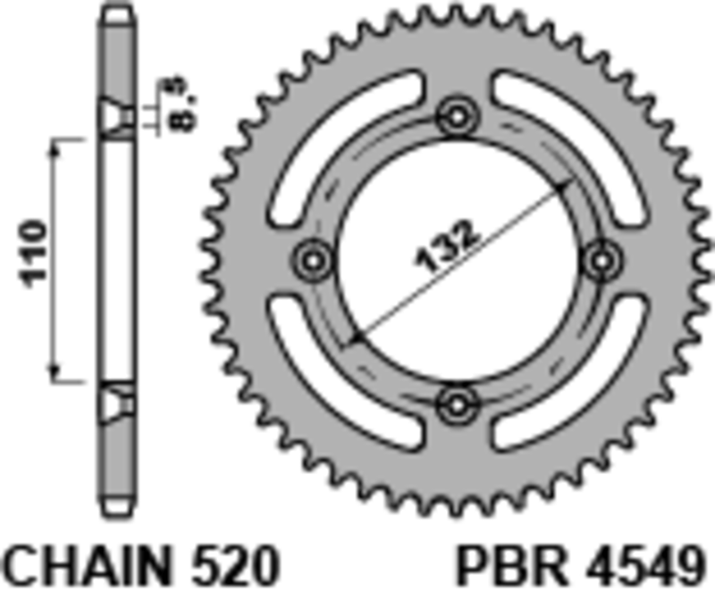 Couronne PBR acier C45 standard 4549 - 520