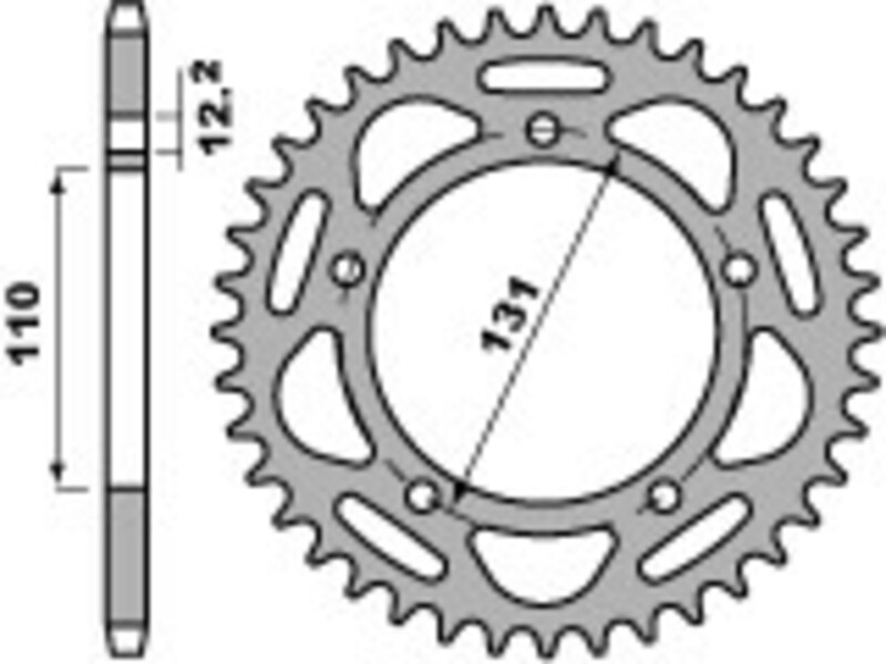 Couronne PBR aluminium ultra-light anodisé dur 4586 - 520