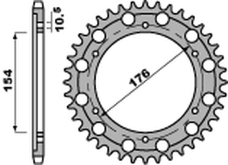 Couronne PBR acier C45 standard (43 dents) 4679 - 525