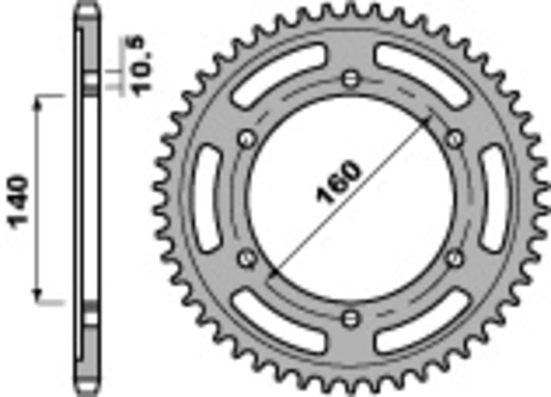 Couronne PBR acier C45 standard 502 - 530