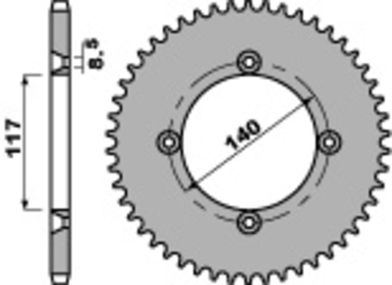Couronne PBR acier C45 standard 831 - 428