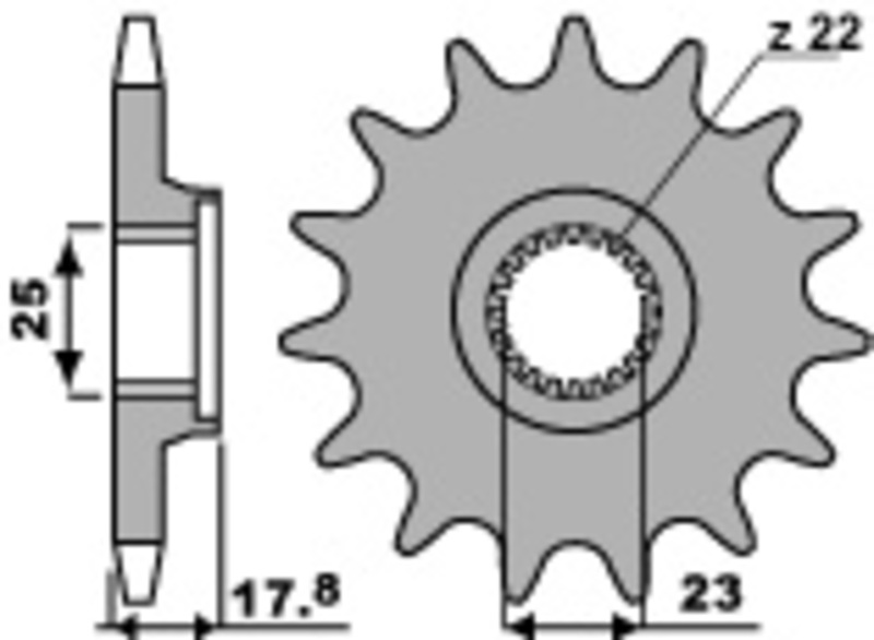 Pignon de sortie de boite PBR acier standard 2096 - 520