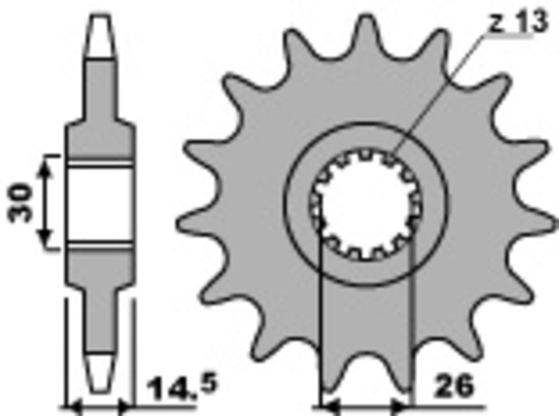 Pignon de sortie de boite PBR acier standard 330 - 630