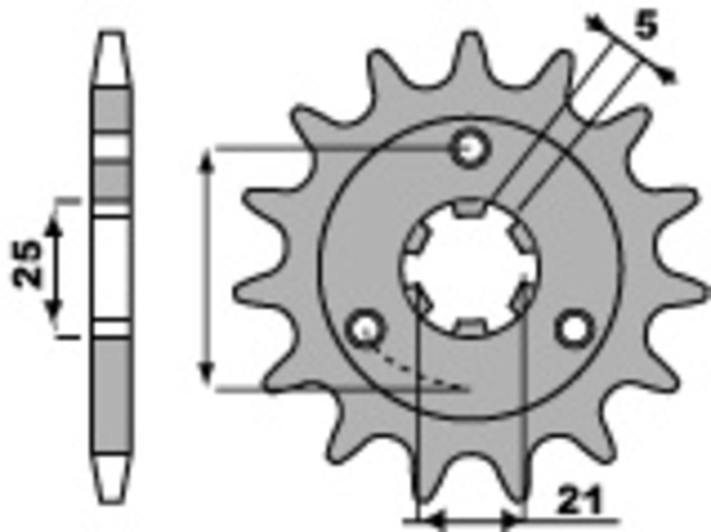 Pignon de sortie de boite PBR acier standard 424 - 530