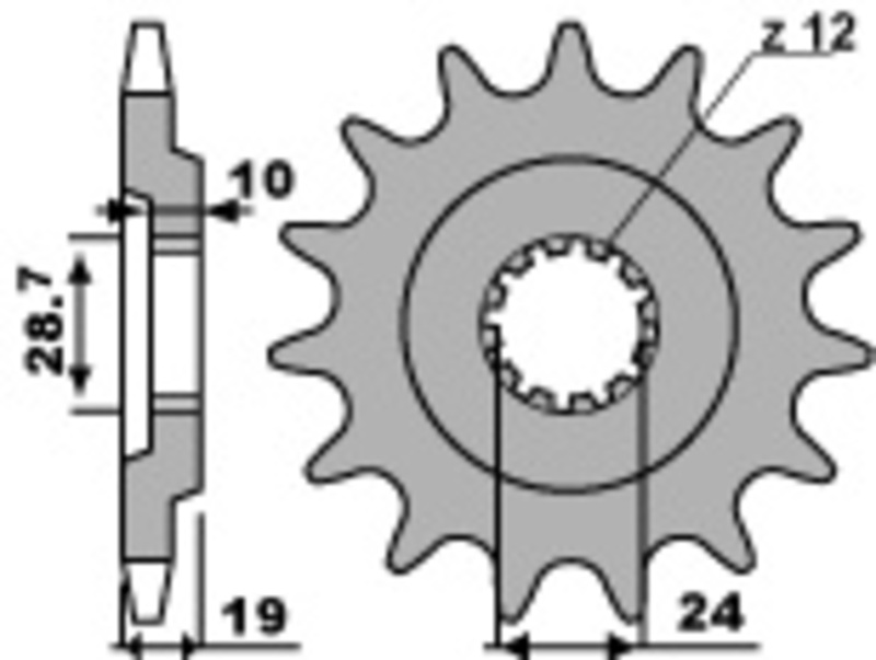 Pignon de sortie de boite PBR acier standard 532 - 530
