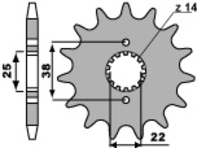 Pignon de sortie de boite PBR acier standard 728 - 530