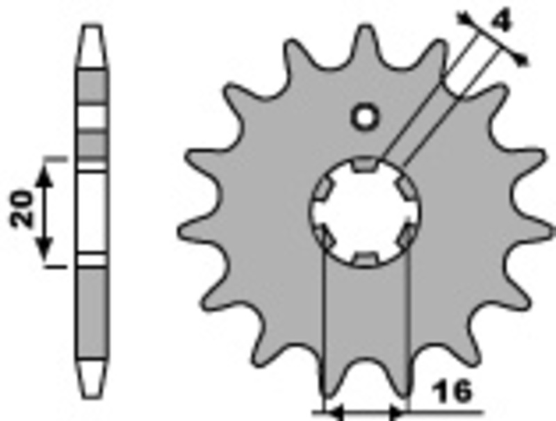 Pignon de sortie de boite PBR acier standard 554 - 428