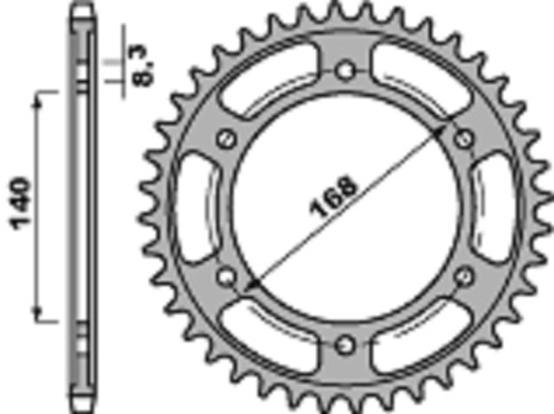 Couronne PBR acier C45 standard 4550 - 525