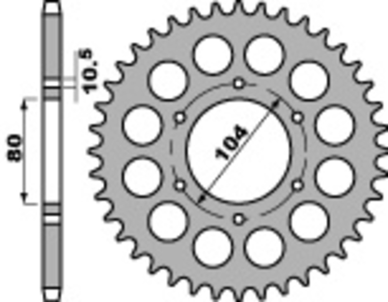 Couronne PBR acier C45 standard 488 - 530