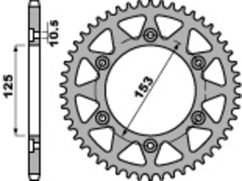 Couronne PBR acier C45 standard 288 - 520