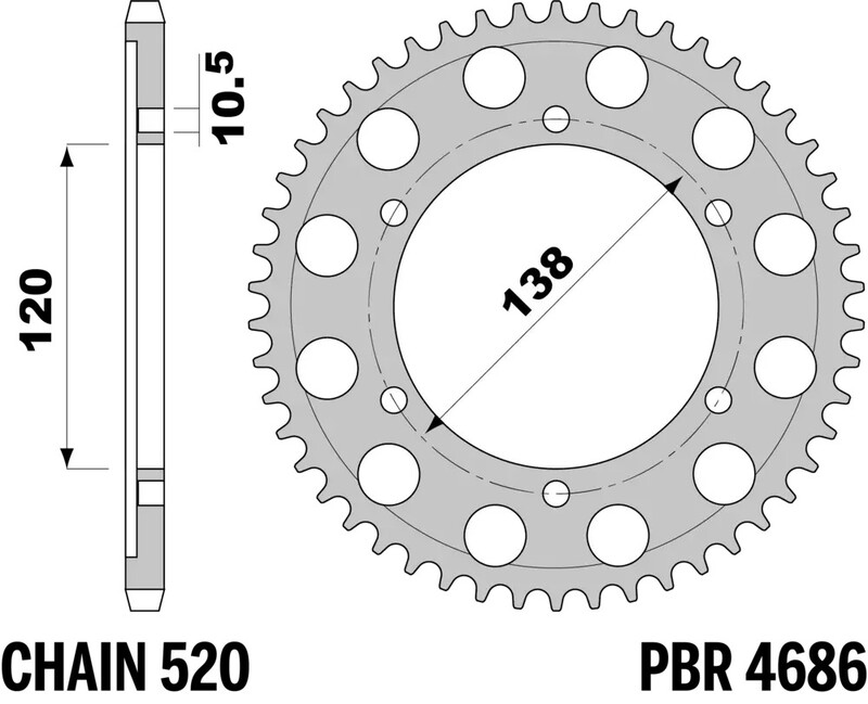 Couronne PBR acier C45 standard 4686 - 520